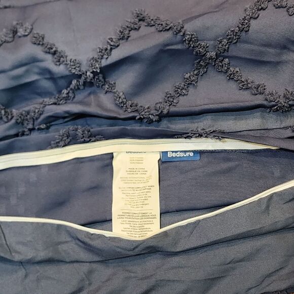 Blue Duvet Cover Set Full/Queen Size Boho Shabby Chic Bedding Set - Picture 8 of 9